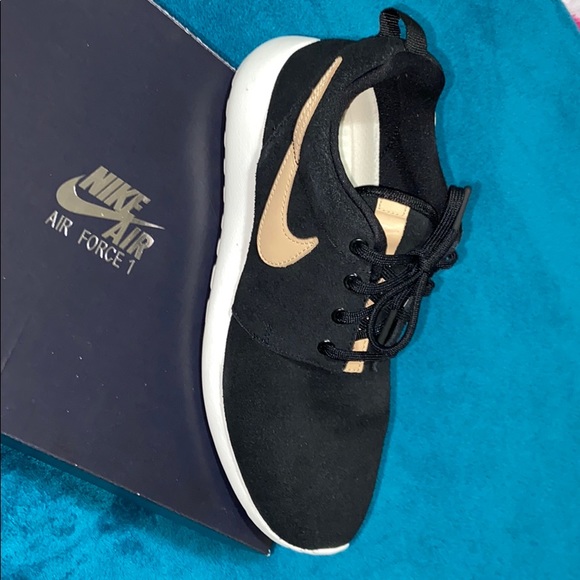 Nike Shoes - Black suede with tan leather Nike sneakers
